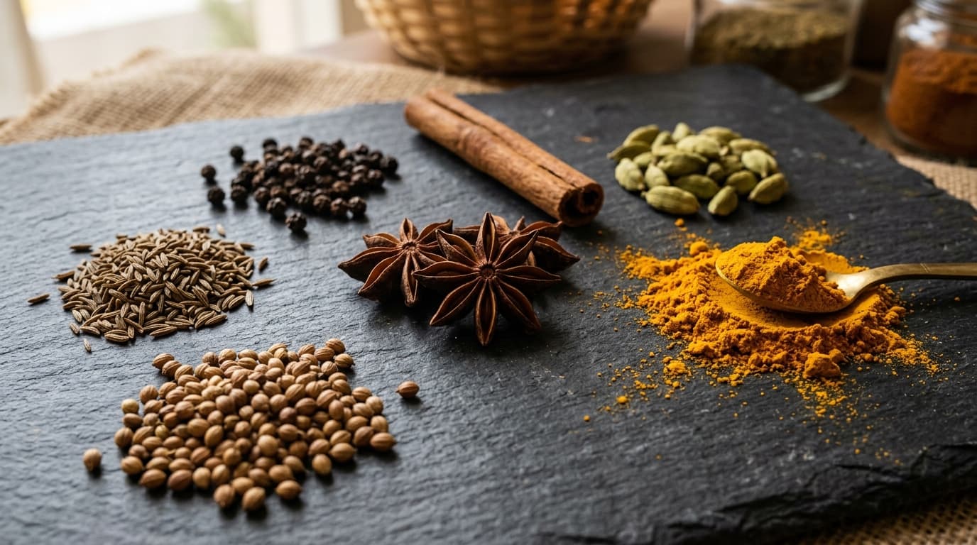 Assorted Indian spices and commodities - Nilkanth World Exim